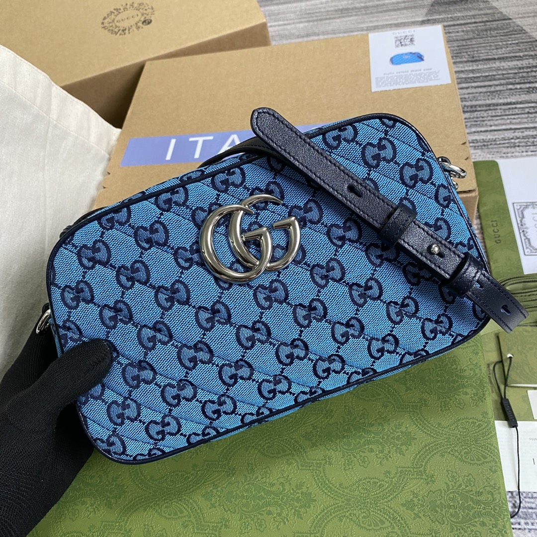 Gucci GG Marmont Multicolor Small Shoulder Bag 447632 Blue